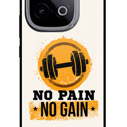 No Pain No Gain iQOO Neo 10 Glass Case Back Cover by Casekaro