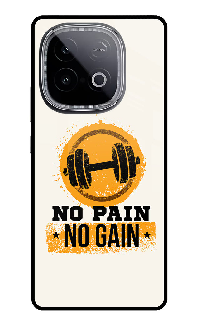 No Pain No Gain iQOO Neo 10 Glass Case Back Cover by Casekaro