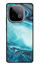 Blue Glitter Marble iQOO Neo 10 Glass Case