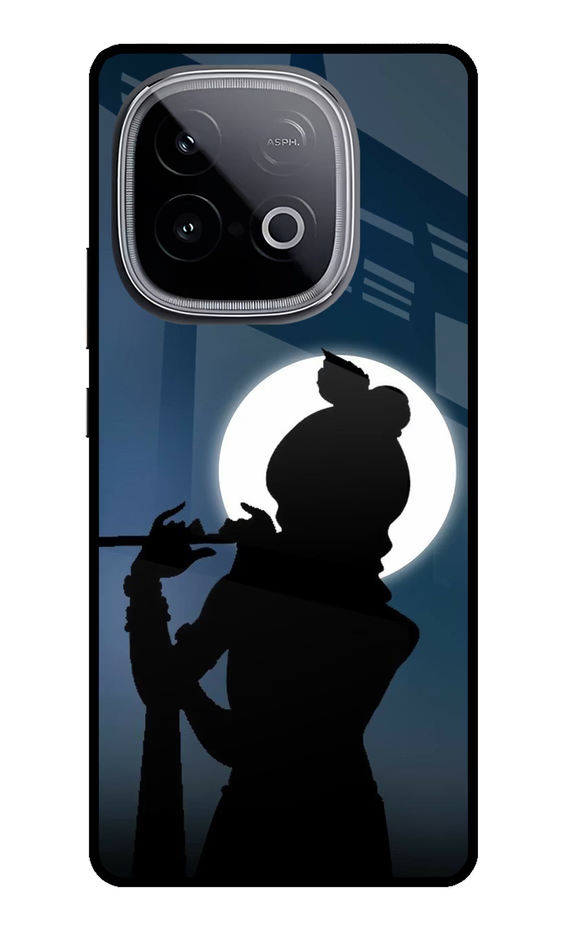 Shri Krishna Silhouette iQOO Neo 10 Glass Case Back Cover by Casekaro