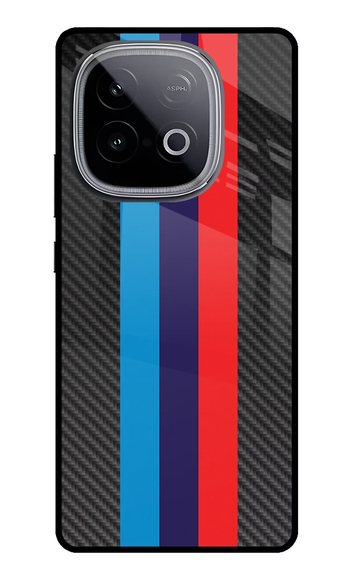BMW Stripes Pattern iQOO Neo 10 Glass Case Back Cover by Casekaro