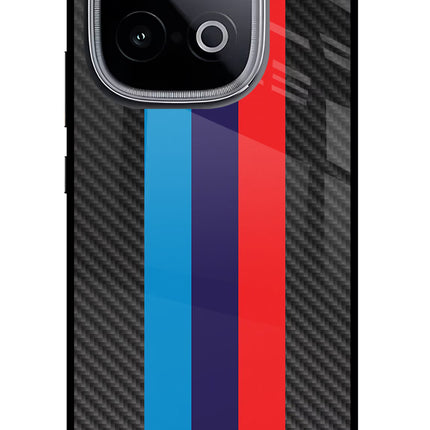 BMW Stripes Pattern iQOO Neo 10 Glass Case Back Cover by Casekaro