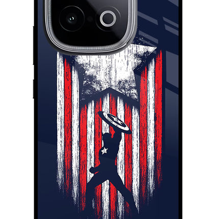 Captain America Marvel Art iQOO Neo 10 Glass Case Back Cover by Casekaro