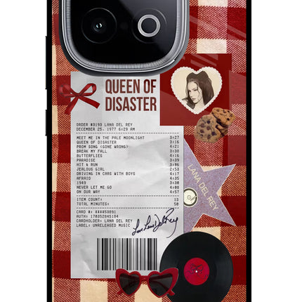 Queen of Disaster iQOO Neo 10 Glass Case Back Cover by Casekaro