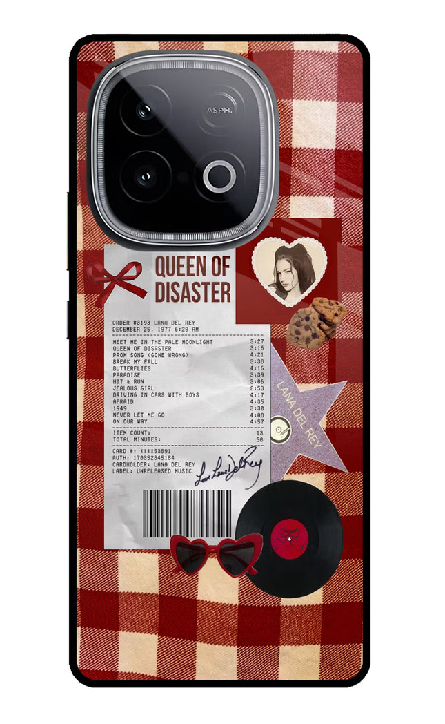 Queen of Disaster iQOO Neo 10 Glass Case Back Cover by Casekaro
