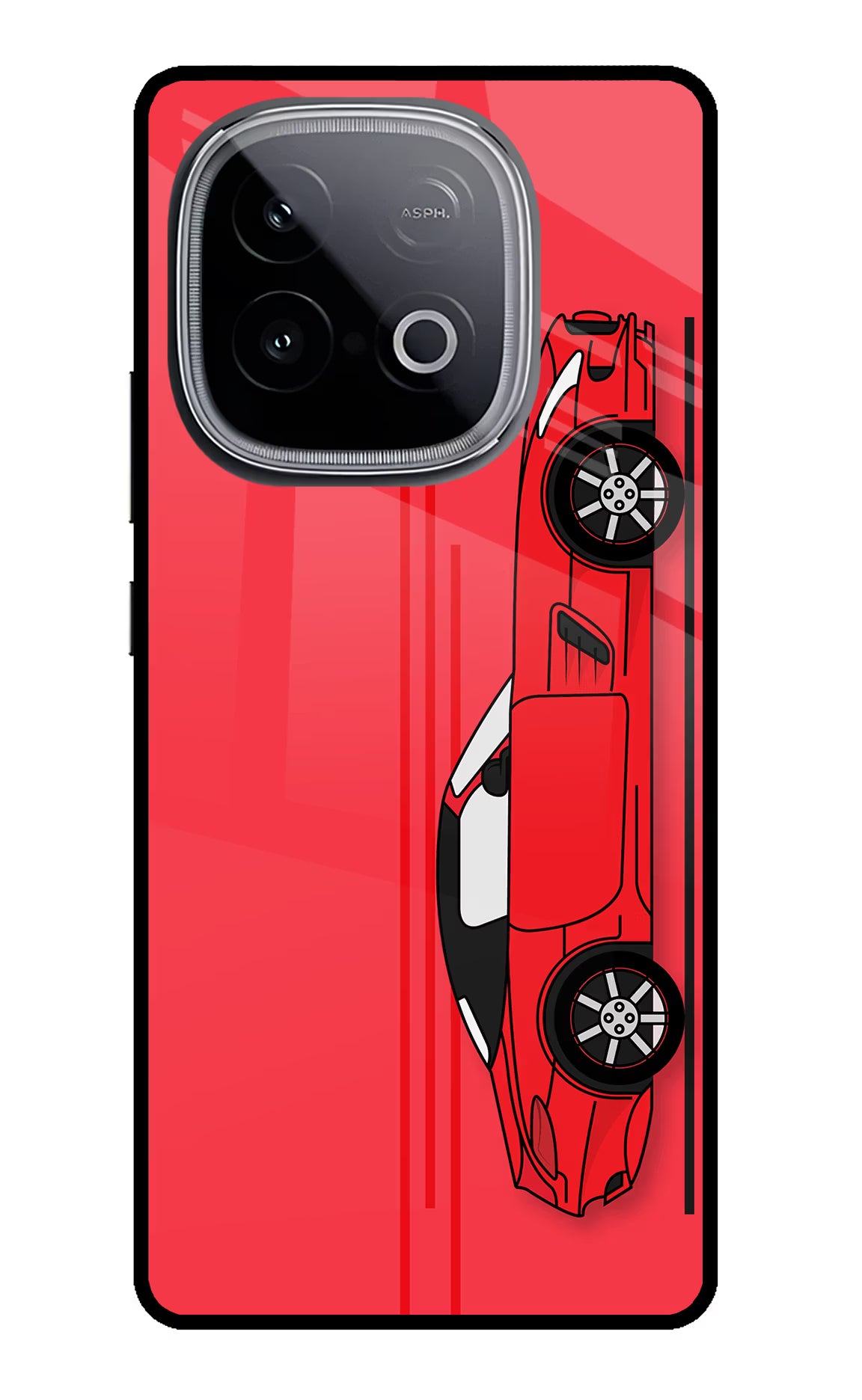 Red Velocity iQOO Neo 10 Glass Case Back Cover by Casekaro