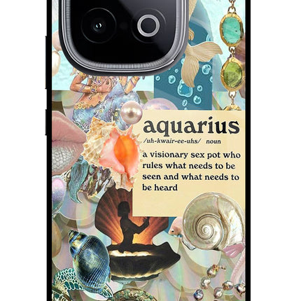 Aquarius Zodiac iQOO Neo 10 Glass Case Back Cover by Casekaro