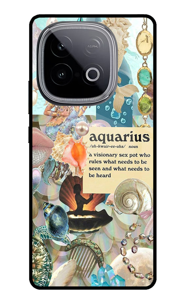 Aquarius Zodiac iQOO Neo 10 Glass Case Back Cover by Casekaro