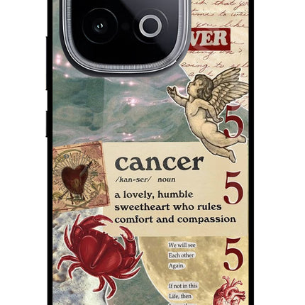 Cancer Zodiac iQOO Neo 10 Glass Case Back Cover by Casekaro