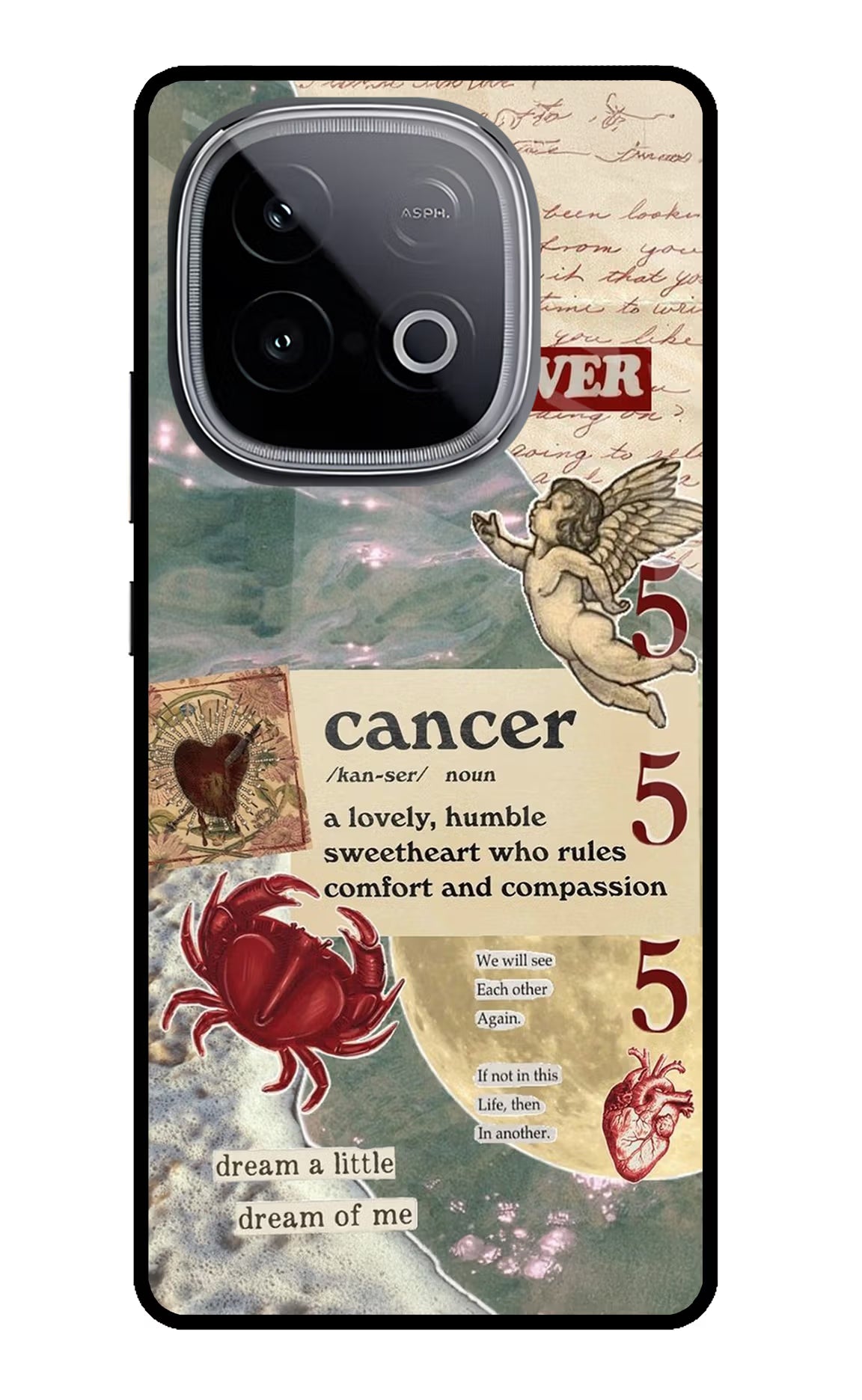 Cancer Zodiac iQOO Neo 10 Glass Case Back Cover by Casekaro