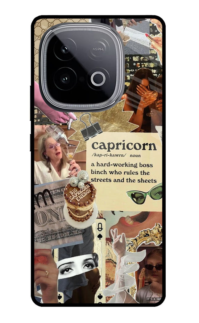 Capricorn Zodiac iQOO Neo 10 Glass Case Back Cover by Casekaro