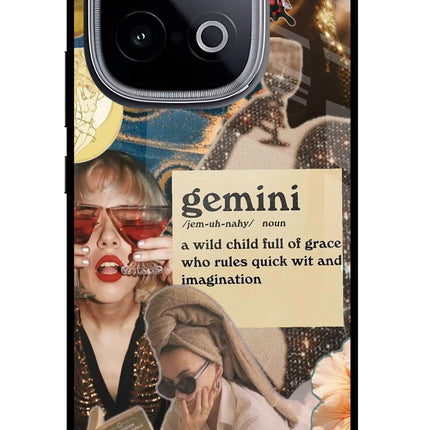 Gemini Zodiac iQOO Neo 10 Glass Case Back Cover by Casekaro
