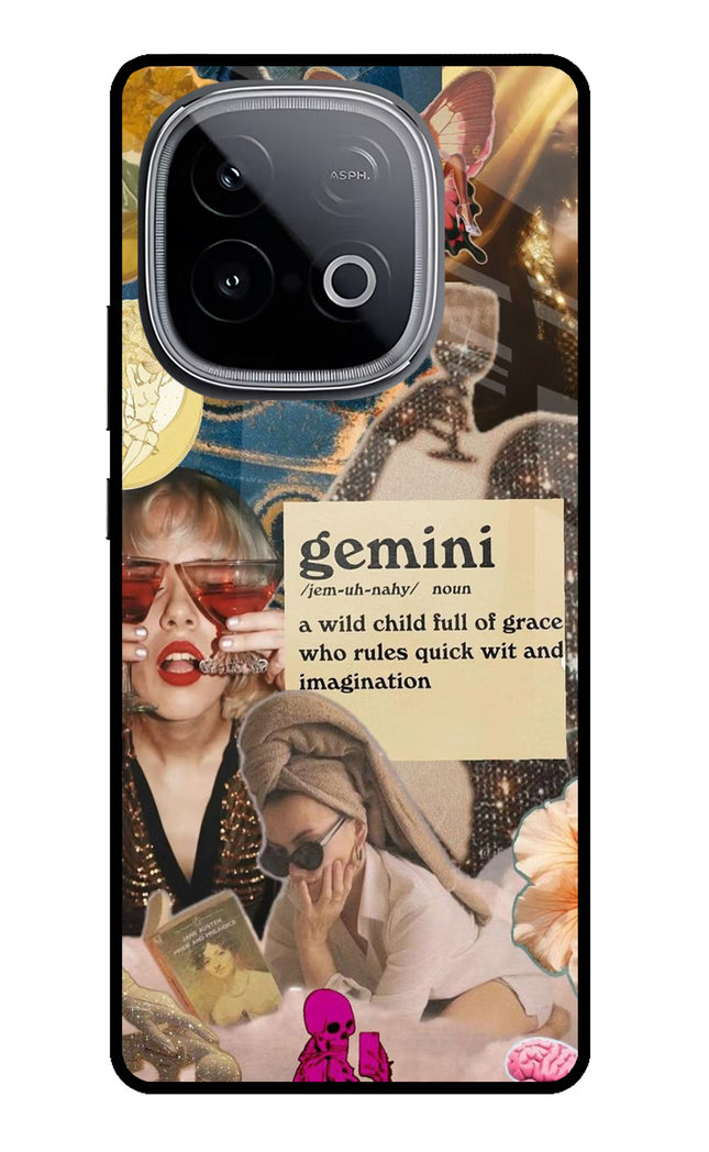 Gemini Zodiac iQOO Neo 10 Glass Case Back Cover by Casekaro