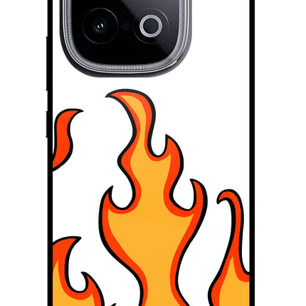 Fired Up – White iQOO Neo 10 Glass Case Back Cover by Casekaro