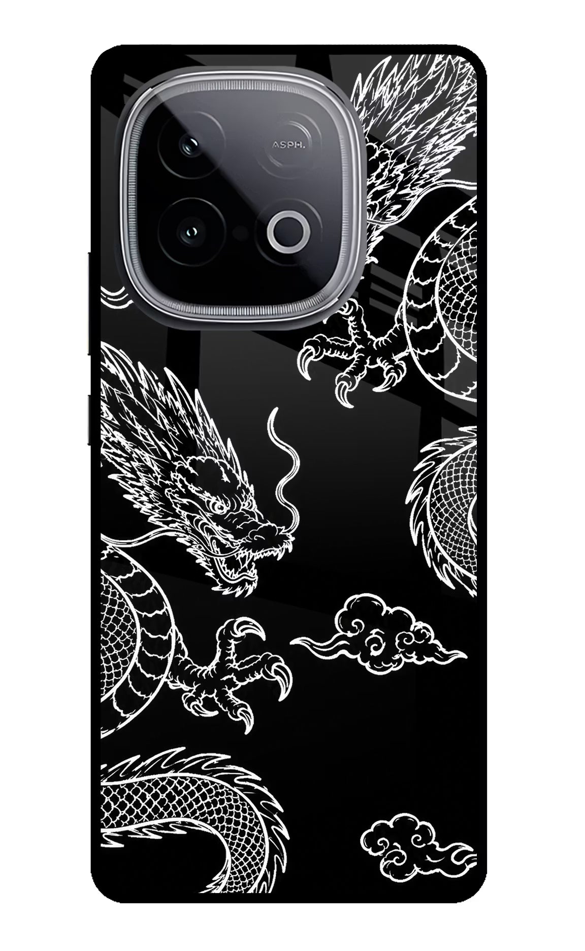 Twin Dragons iQOO Neo 10 Glass Case Back Cover by Casekaro