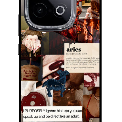 Zodiac Aries iQOO Neo 10 Glass Case Back Cover by Casekaro