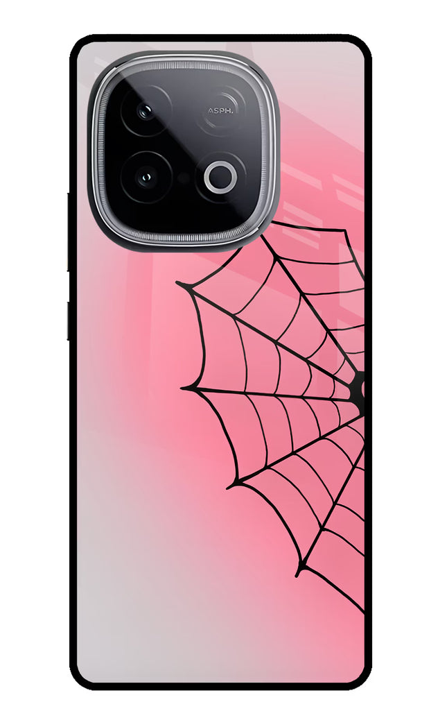 Pink Web iQOO Neo 10 Glass Case Back Cover by Casekaro