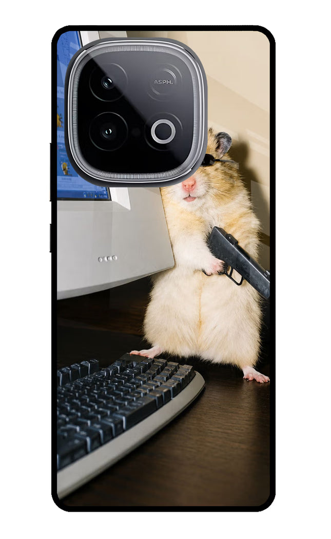 Hacker Hamster iQOO Neo 10 Glass Case Back Cover by Casekaro