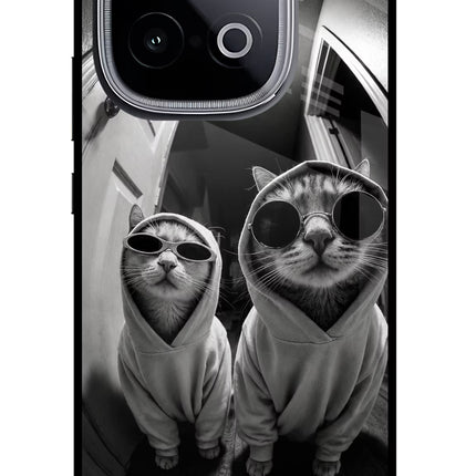 Hood Cats iQOO Neo 10 Glass Case Back Cover by Casekaro