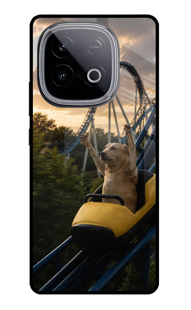 Rollercoaster Dog iQOO Neo 10 Glass Case Back Cover by Casekaro