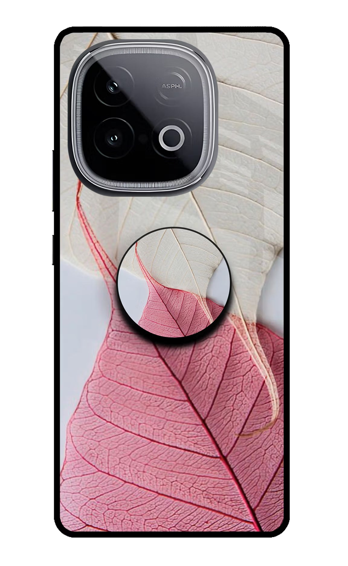 White Pink Leaf iQOO Neo 10 Pop Case by Casekaro