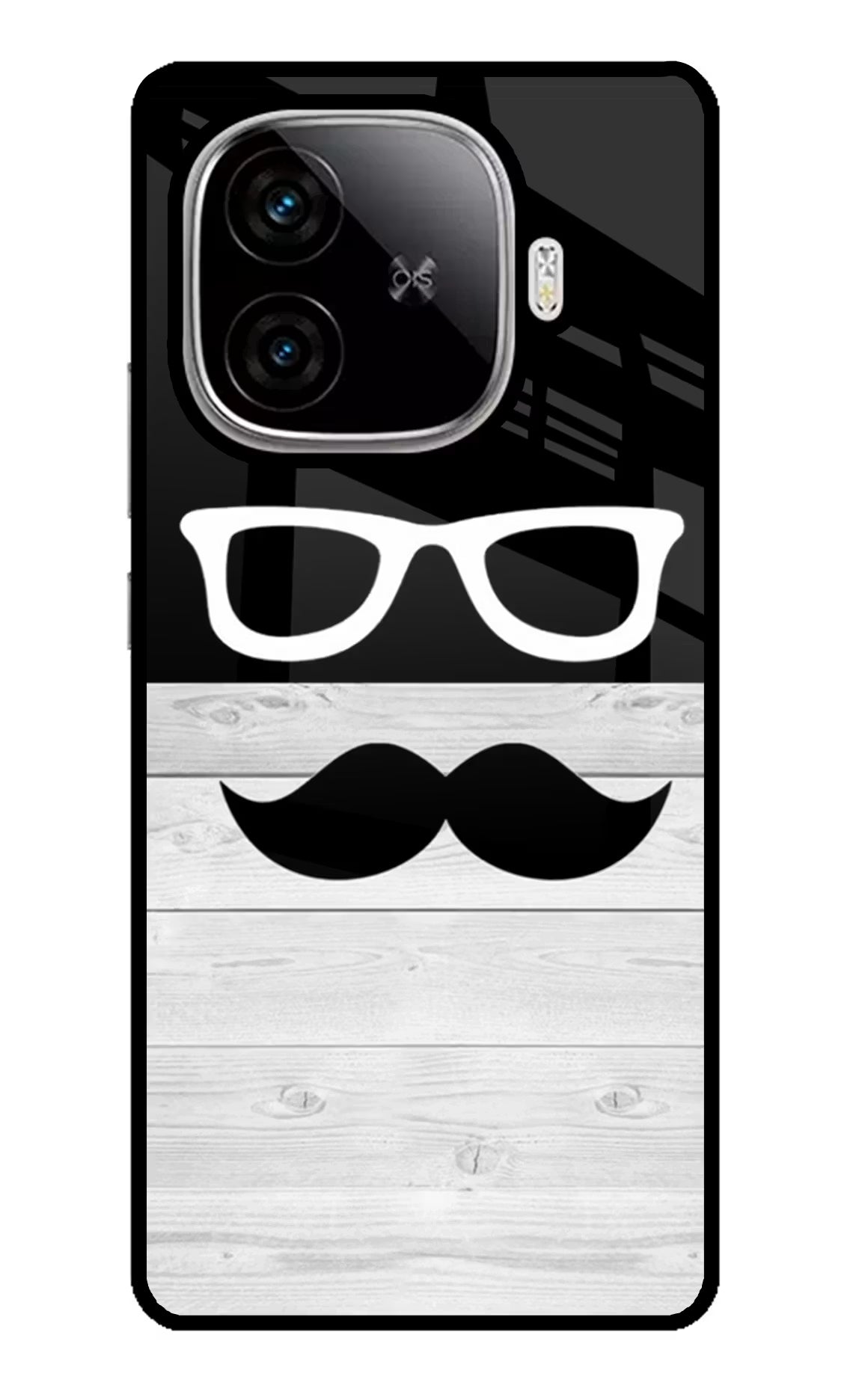 Mustache iQOO Neo 10R 5G Glass Case Back Cover by Casekaro