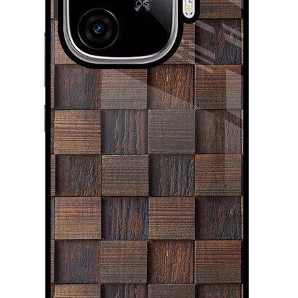 Wooden Cube Design iQOO Neo 10R 5G Glass Case Back Cover by Casekaro