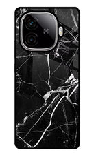 Black Marble Pattern iQOO Neo 10R 5G Glass Case