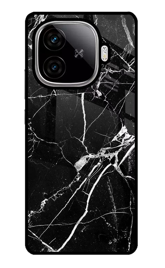 Black Marble Pattern iQOO Neo 10R 5G Glass Case