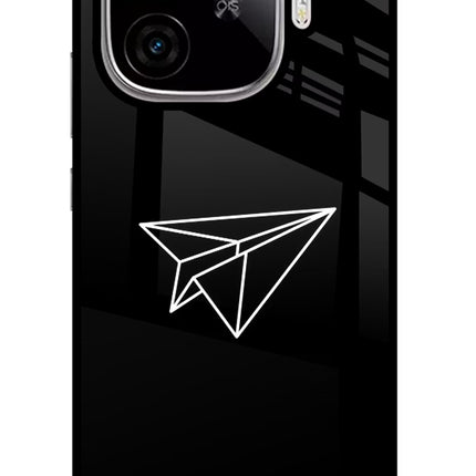 Paper Plane White iQOO Neo 10R 5G Glass Case Back Cover by Casekaro