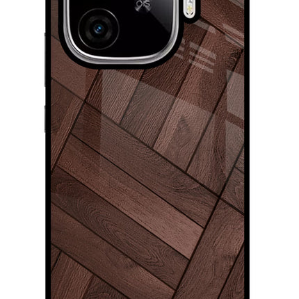 Wooden Texture Design iQOO Neo 10R 5G Glass Case Back Cover by Casekaro
