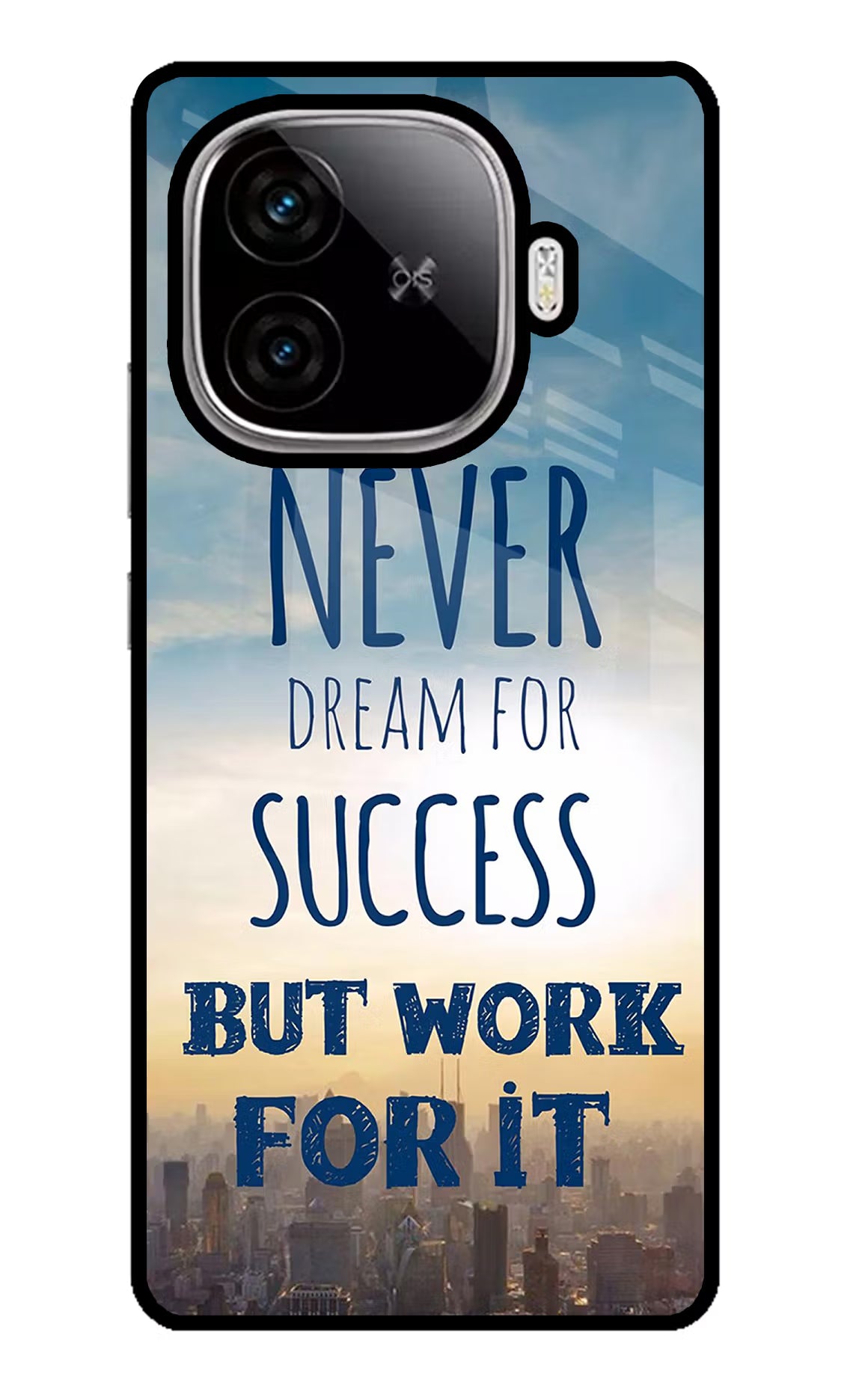 Never Dream For Success But Work For It iQOO Neo 10R 5G Glass Case Back Cover by Casekaro