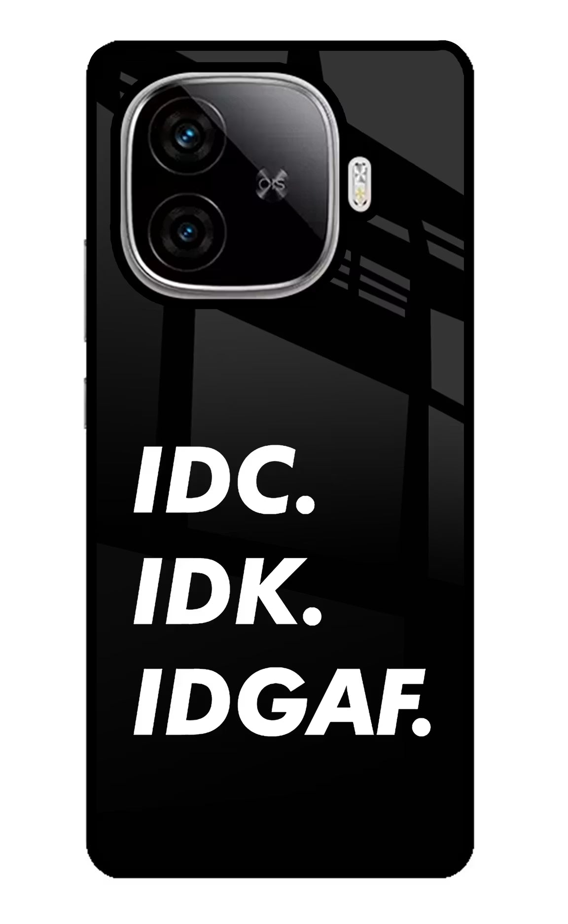 Idc Idk Idgaf iQOO Neo 10R 5G Glass Case Back Cover by Casekaro