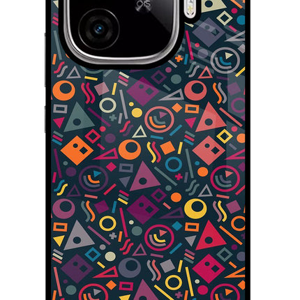 Geometric Abstract iQOO Neo 10R 5G Glass Case Back Cover by Casekaro