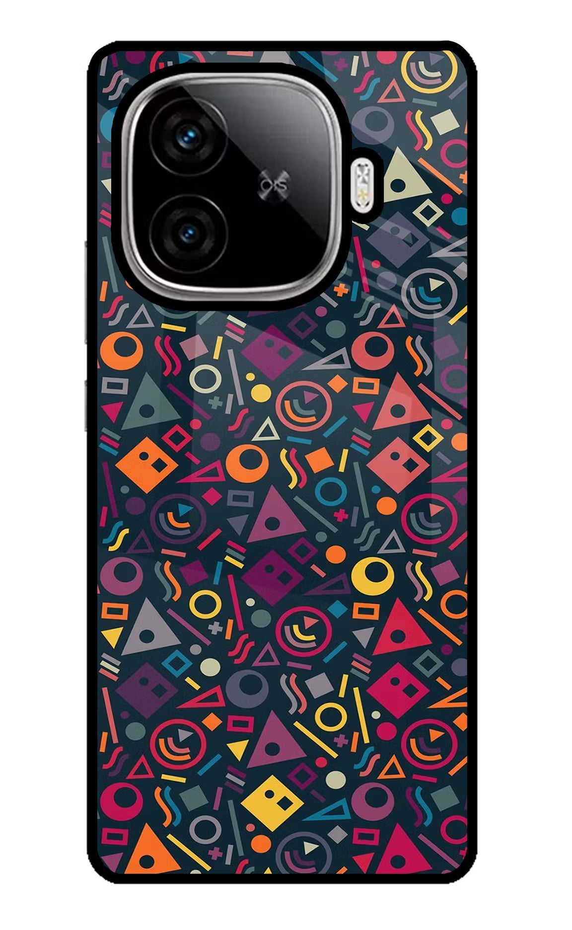 Geometric Abstract iQOO Neo 10R 5G Glass Case Back Cover by Casekaro