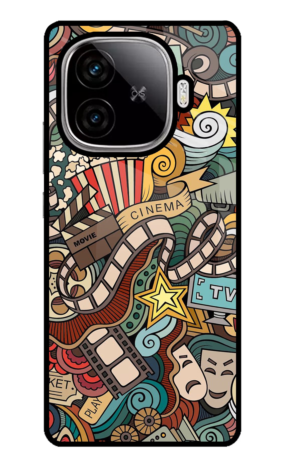 Cinema Abstract iQOO Neo 10R 5G Glass Case Back Cover by Casekaro
