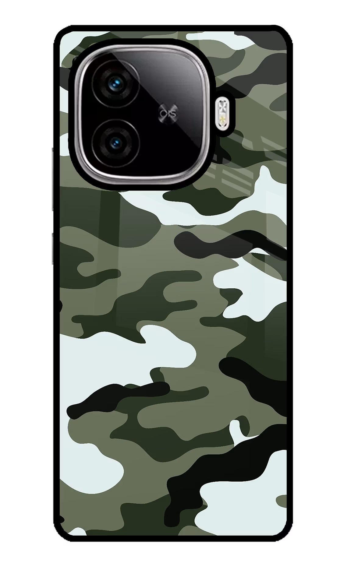 Camouflage iQOO Neo 10R 5G Glass Case Back Cover by Casekaro