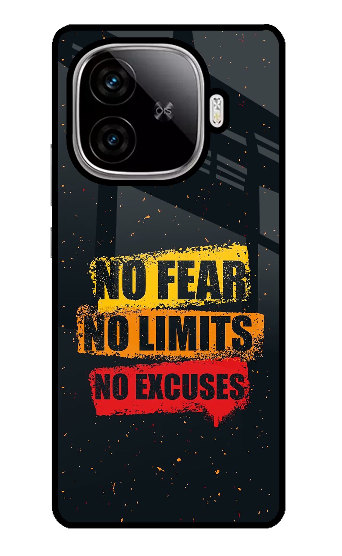 No Fear No Limits No Excuse iQOO Neo 10R 5G Glass Case Back Cover by Casekaro