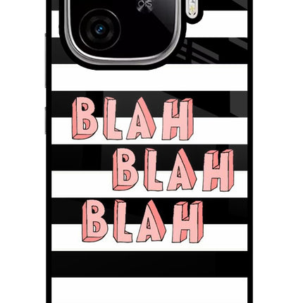 Blah Blah Blah iQOO Neo 10R 5G Glass Case Back Cover by Casekaro