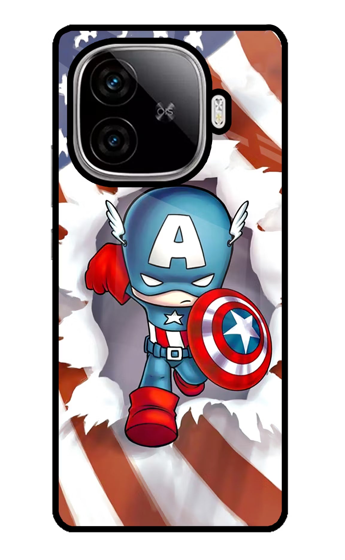 Captain America iQOO Neo 10R 5G Glass Case Back Cover by Casekaro