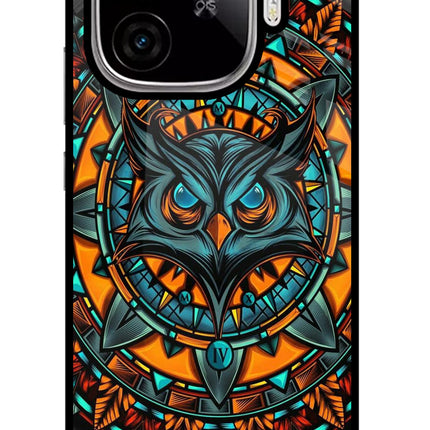 Angry Owl Art iQOO Neo 10R 5G Glass Case Back Cover by Casekaro