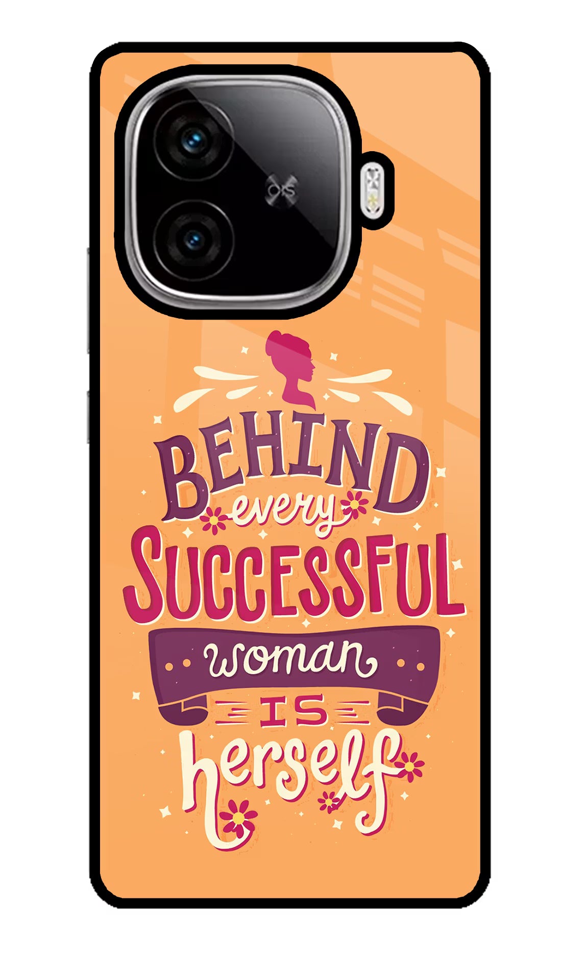 Behind Every Successful Woman There Is Herself iQOO Neo 10R 5G Glass Case Back Cover by Casekaro