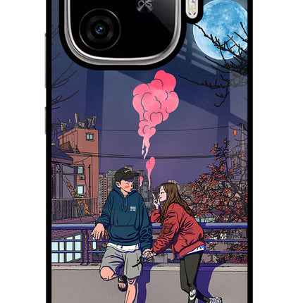 Chilling Couple iQOO Neo 10R 5G Glass Case Back Cover by Casekaro