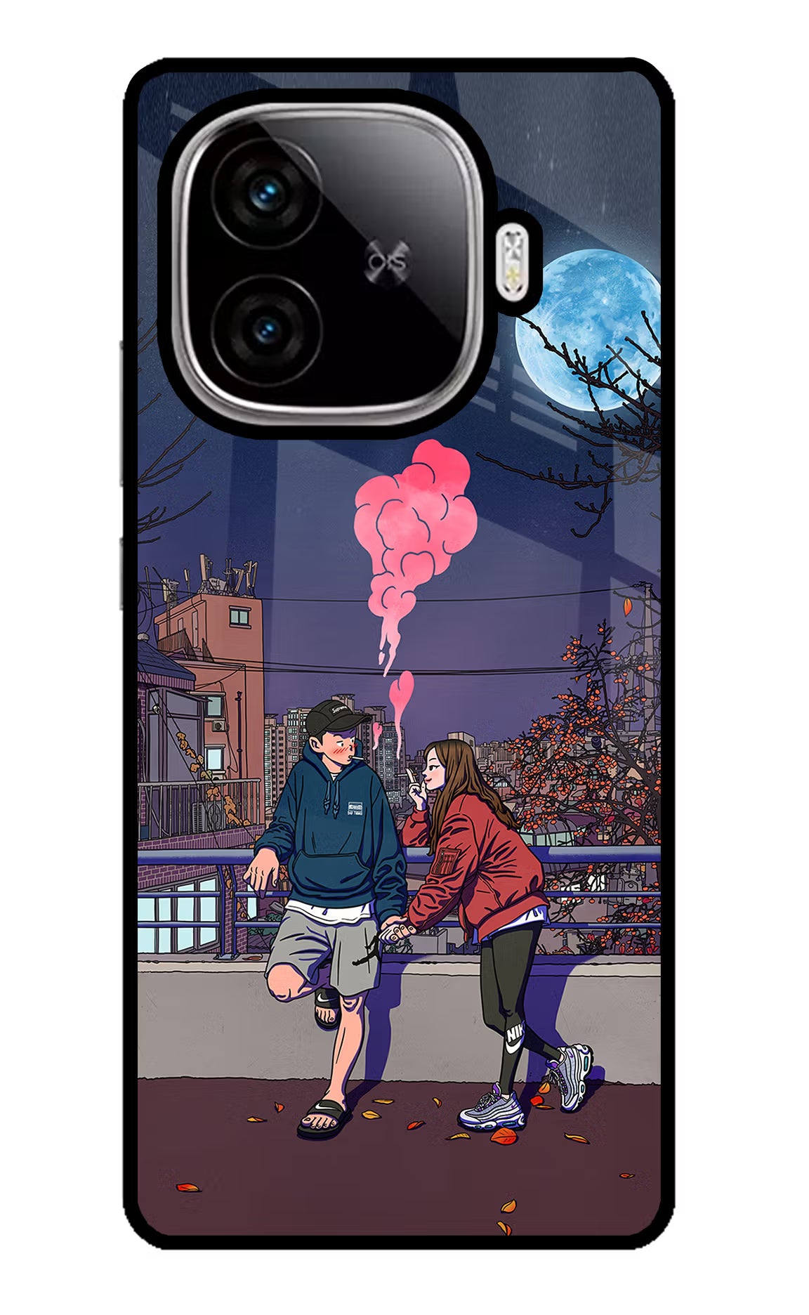 Chilling Couple iQOO Neo 10R 5G Glass Case Back Cover by Casekaro