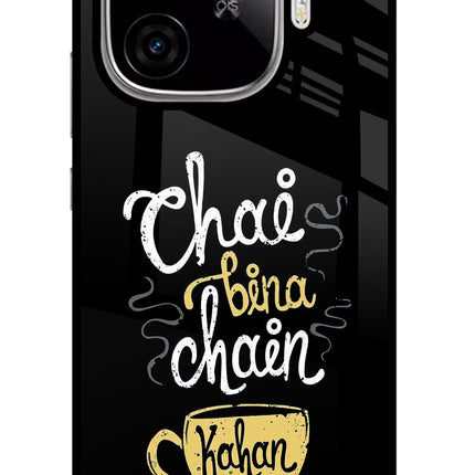 Chai Bina Chain Kaha Re iQOO Neo 10R 5G Glass Case Back Cover by Casekaro