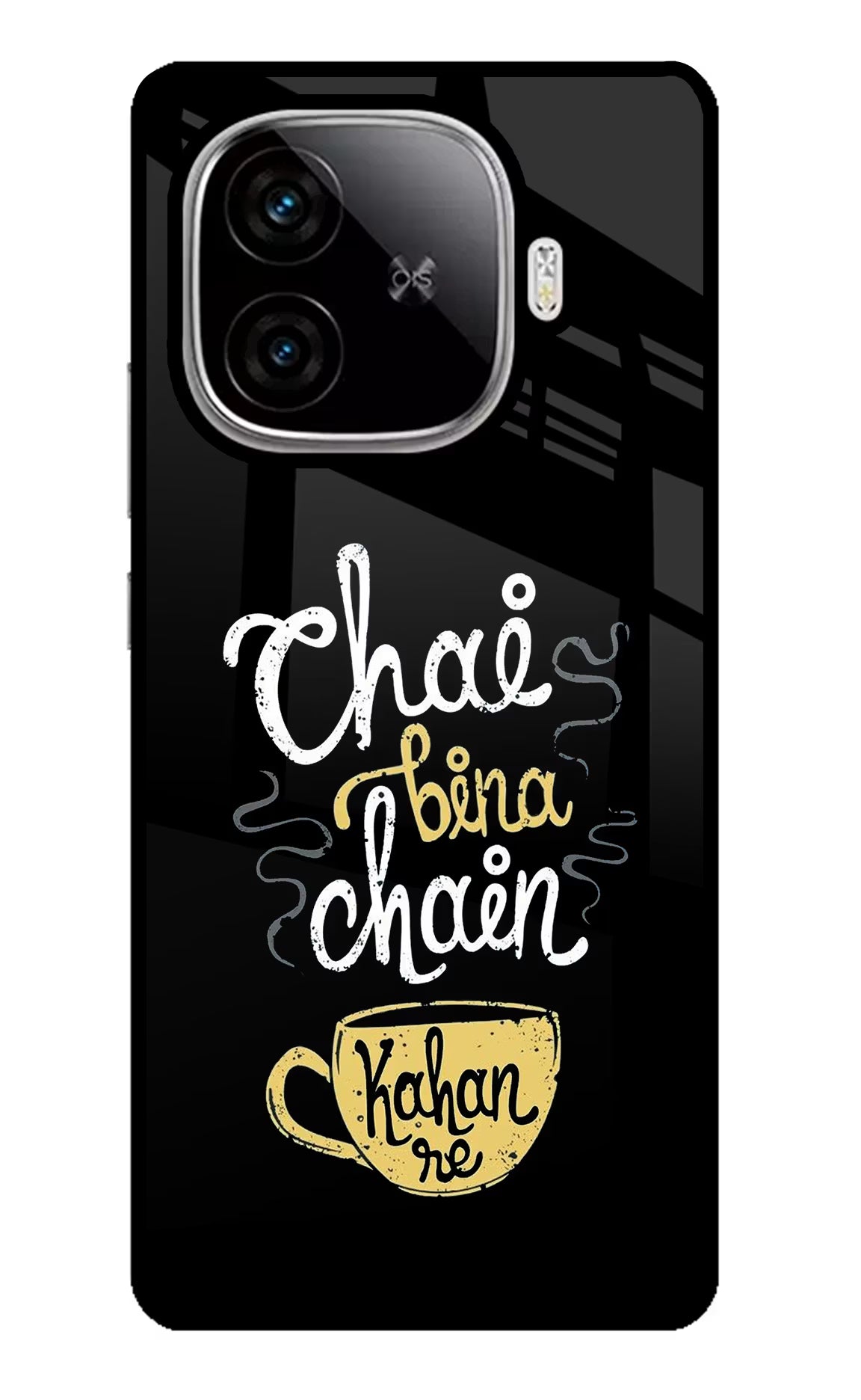 Chai Bina Chain Kaha Re iQOO Neo 10R 5G Glass Case Back Cover by Casekaro