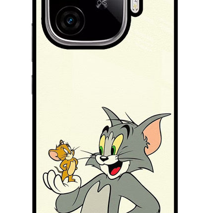 Tom & Jerry iQOO Neo 10R 5G Glass Case Back Cover by Casekaro