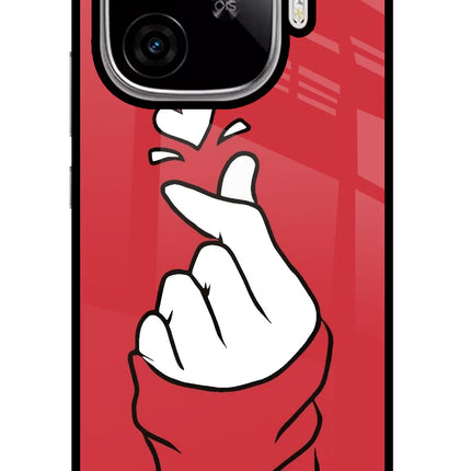 Korean Love Sign iQOO Neo 10R 5G Glass Case Back Cover by Casekaro