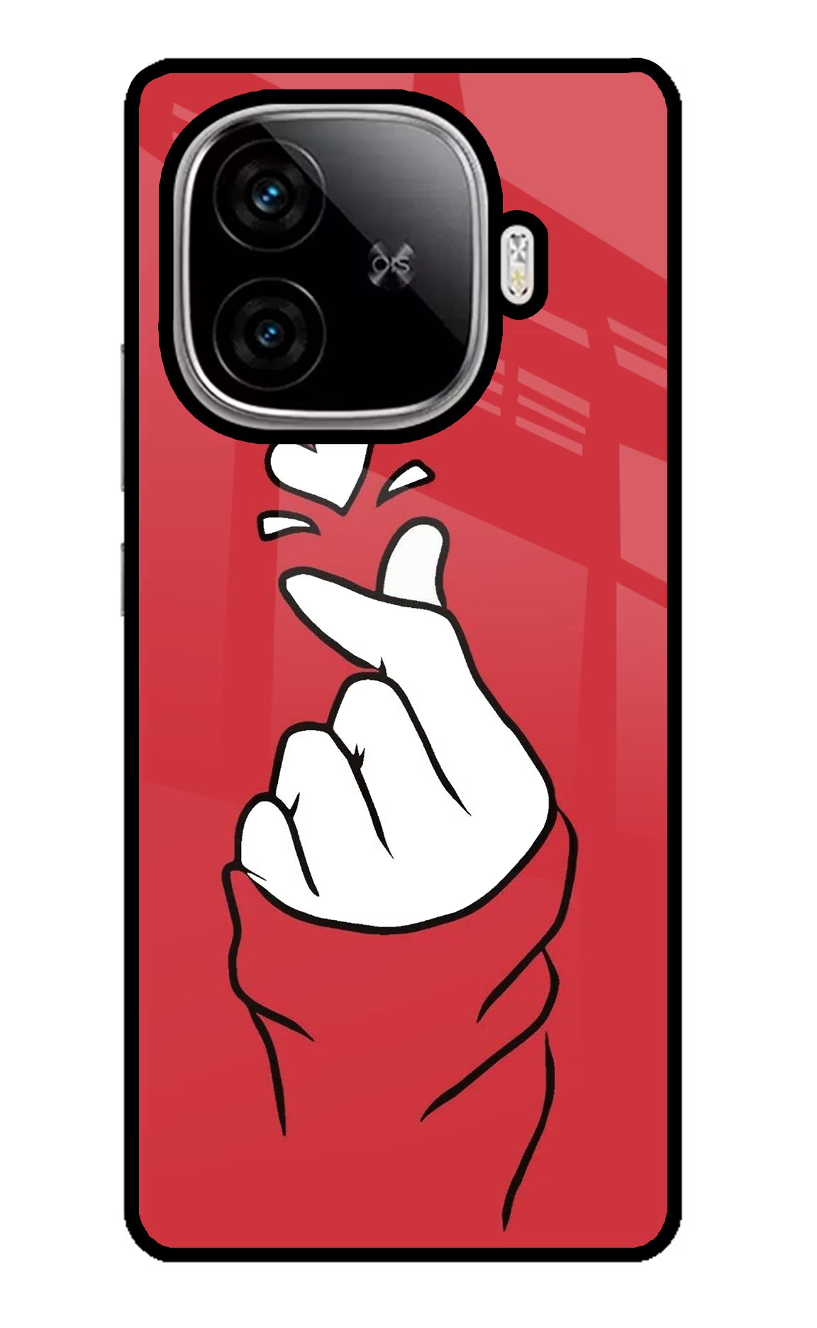 Korean Love Sign iQOO Neo 10R 5G Glass Case Back Cover by Casekaro