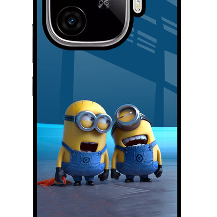 Minion Laughing iQOO Neo 10R 5G Glass Case Back Cover by Casekaro